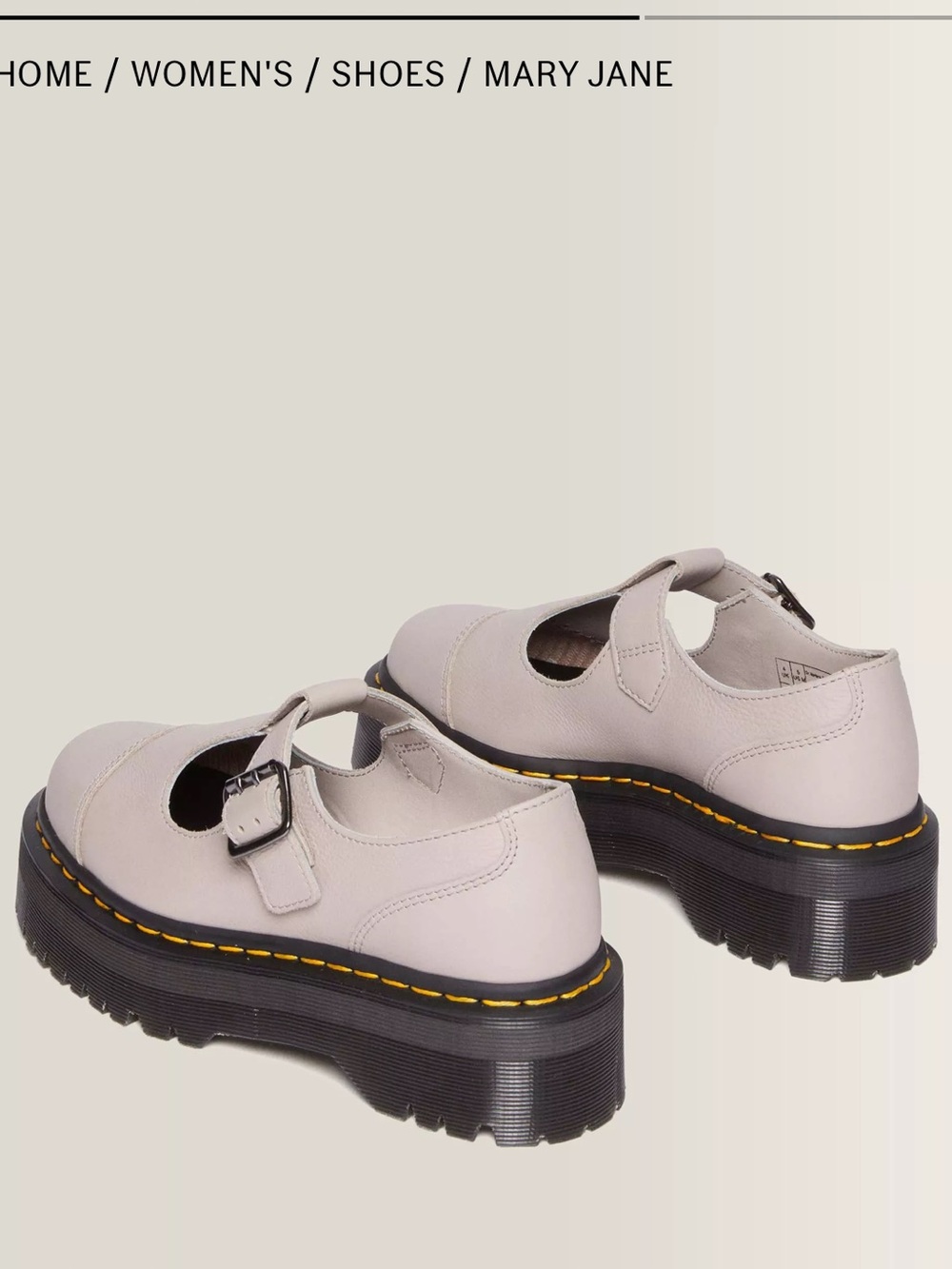 Dr. Martens Bethan Pisa Leather Platform Mary Jane — Vintage Taupe - Picture 3 of 11